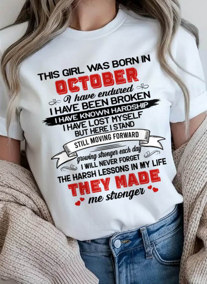 OCTOBER - EVERY HARD LESSON MADE ME STRONGER - FOR WOMEN - TLEE10 (SKU2602-22-10)