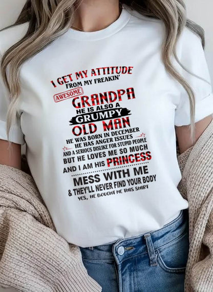 DECEMBER - I GET MY ATTITUDE FROM MY FREAKIN’ AWESOME GRANDPA HE IS ALSO A GRUMPY OLD MAN - FROM GRANDPA - TLEE12 (SKU2603-36-12)