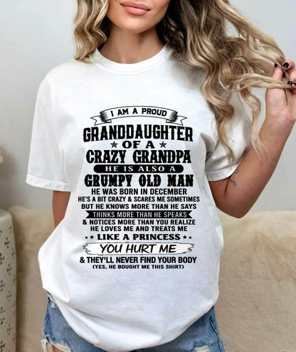 DECEMBER - PROUD GRANDDAUGHTER OF A CRAZY GRANDPA - FROM GRANDPA - TLEE12 (SKU2607-114-12)