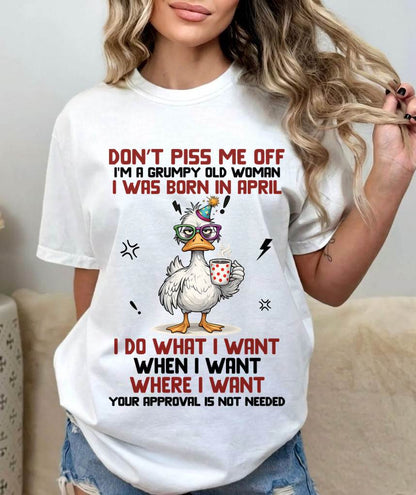 APRIL BORN – FEISTY WOMAN, DON’T TEST ME, I LIVE MY WAY - FOR WOMEN - TLEE04 (SKU2603-333-04)
