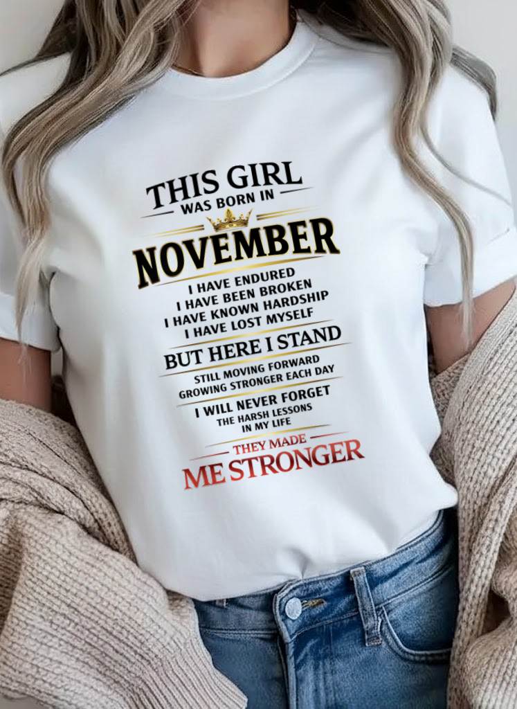 NOVEMBER - THE LESSONS HURT, BUT THEY MADE ME STRONGER - FOR WOMEN - TLEE11 (SKU2602-217-11)