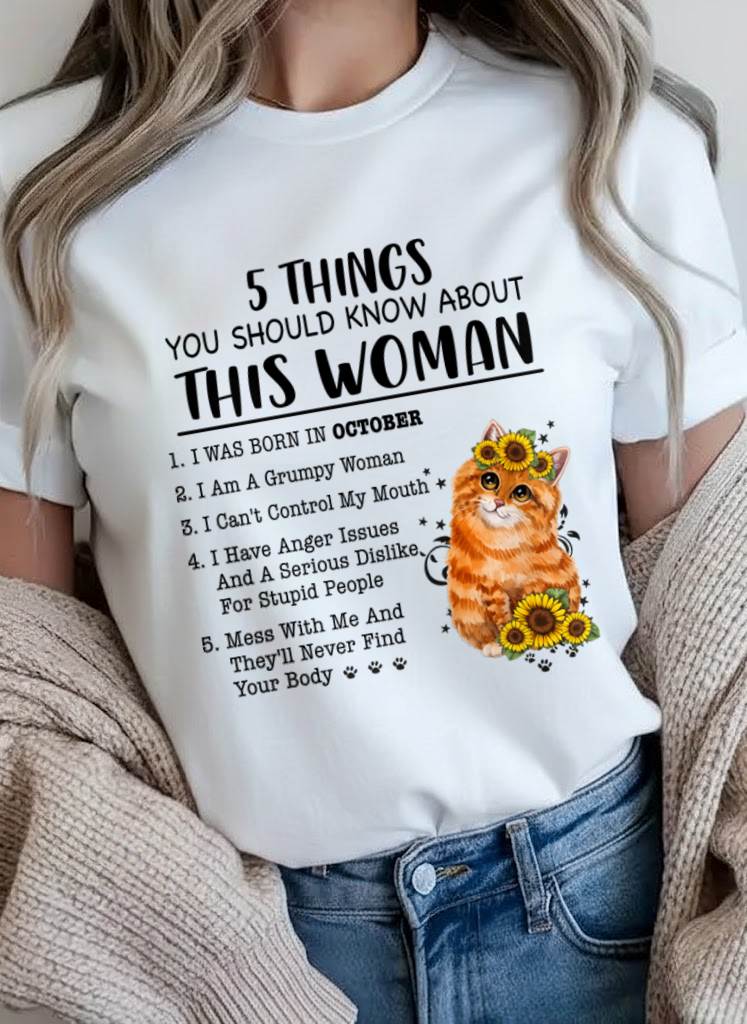 OCTOBER - 5 THINGS YOU SHOULD KNOW ABOUT THIS WOMAN - FOR WOMEN - TLEE10 (SKU2602-186-10)