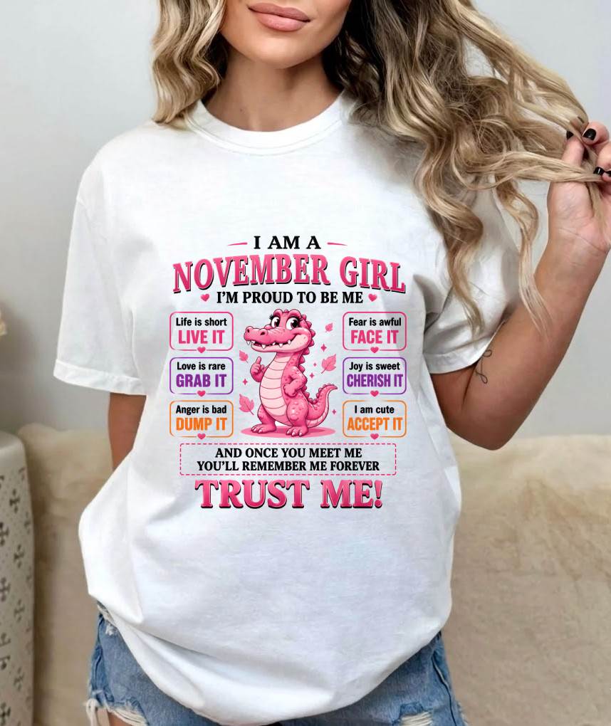 NOVEMBER GIRL CUTE ALLIGATOR TEE - FOR WOMEN - TLEE11 (SKU2607-236-11)
