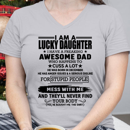 December - I'm Lucky Daughter - Gift for Daughter from Dad - TLEE12 (SKU-T1406DD-12)