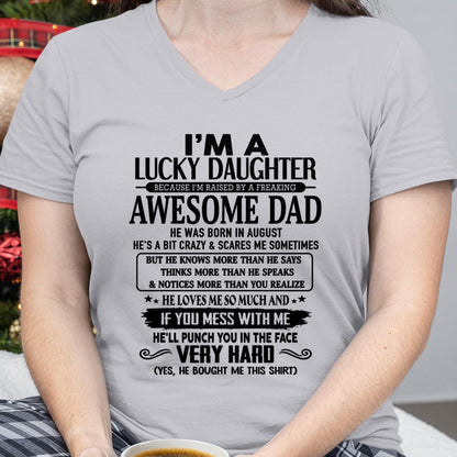 August - I'm Lucky Daughter - Gift for Daughter from Dad - TLEE08 (SKU-TLUCKYDD-08)