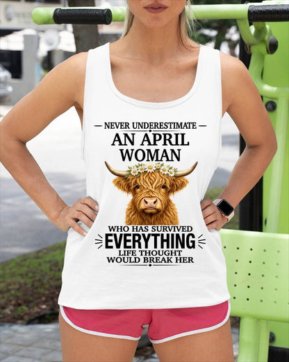 APRIL WOMAN HIGHLAND COW SHIRT - FOR WOMEN - TLEE04 (SKU2606-158-04)
