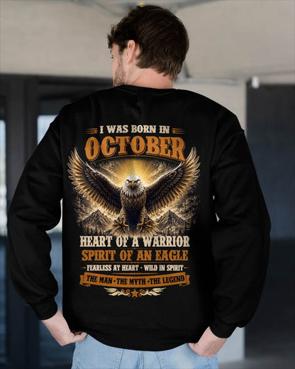 OCTOBER BORN WARRIOR EAGLE SHIRT DESIGN - FOR MAN - TLEE10 (SKU2605-225-10)