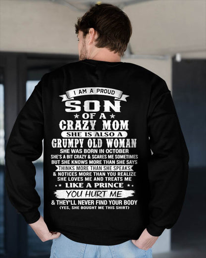 OCTOBER - PROUD SON OF A CRAZY MOM - FROM MOM - TLEE10 (SKU2606-127-10)