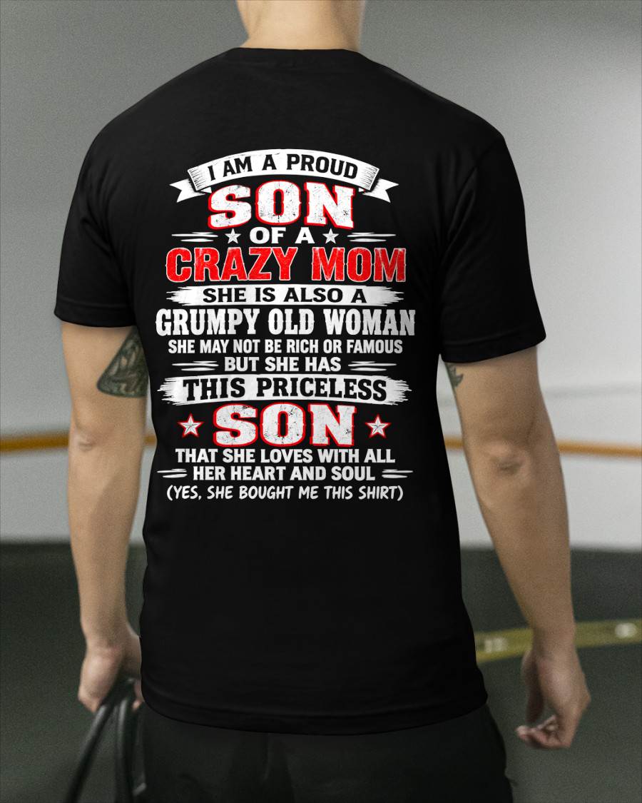 CRAZY MOM & PROUD SON SHIRT - FROM MOM - TLEE00 (SKU2610-744-00)