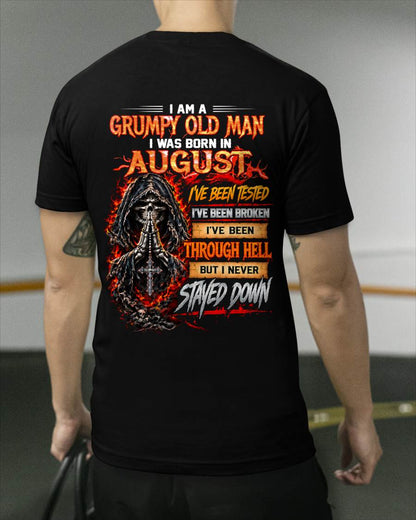 AUGUST BORN GRUMPY OLD MAN – BUILT THROUGH HELL - FOR MAN - TLEE08 (SKU2609-372-08)