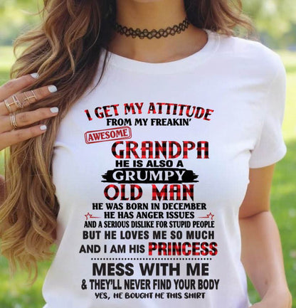 DECEMBER - I GET MY ATTITUDE FROM MY FREAKIN’ AWESOME GRANDPA HE IS ALSO A GRUMPY OLD MAN - FROM GRANDPA - TLEE12 (SKU2603-36-12)