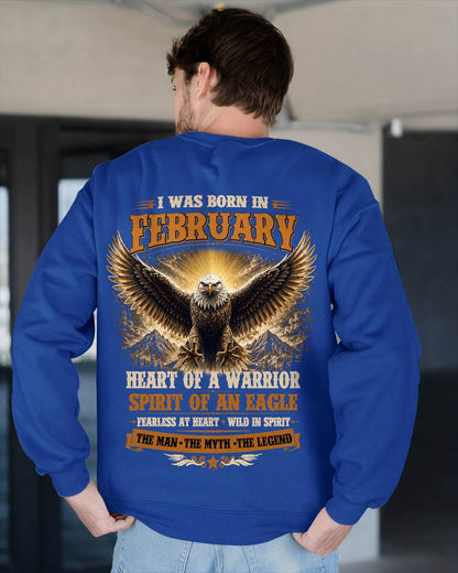 FEBRUARY BORN WARRIOR EAGLE SHIRT DESIGN - FOR MAN - TLEE02 (SKU2605-225-02)