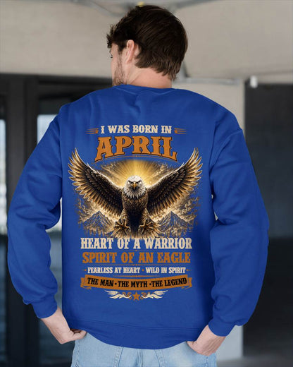APRIL BORN WARRIOR EAGLE SHIRT DESIGN - FOR MAN - TLEE04 (SKU2605-225-04)