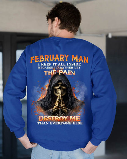 FEBRUARY MAN SKULL SHIRT – I KEEP IT ALL INSIDE DARK GOTHIC T-SHIRT - FOR MAN - TLEE02 (SKU2604-136-02)